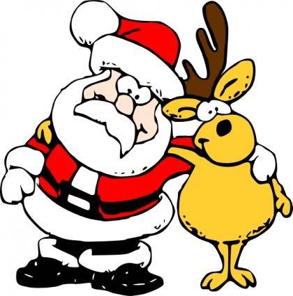 Santa And Reindeer clip art