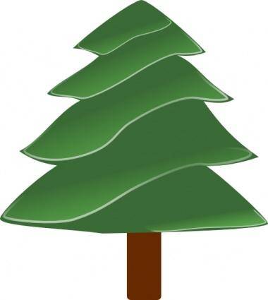 Simple Evergreen, With Highlights clip art
