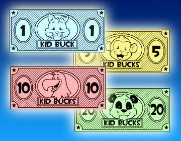 Kid Bucks - Animal themed printable play money