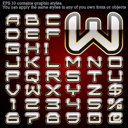 Alphabet with graphic styles