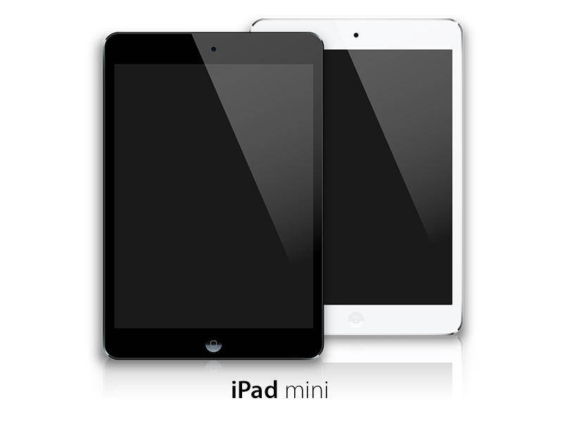 Black and White iPad Mini Vector