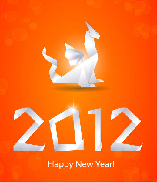 Free New Year Vector Greeting Card