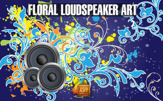 Vector Free Floral Loudspeaker BG Art