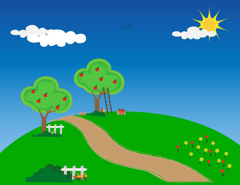 Apple Trees Vector Wallpaper