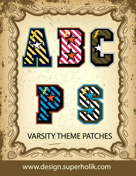 Varsity Letter Vector Patches