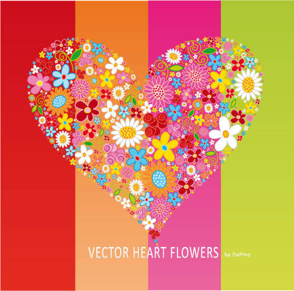 Vector HEART Flowers